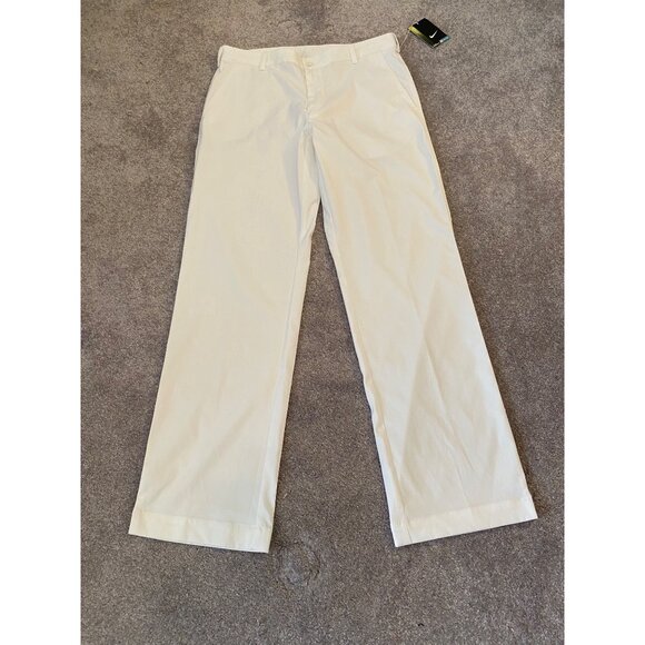 NWT Nike Golf Mens Dri-Fit White Pants 33x32 Polyester & Spandex - Picture 1 of 13